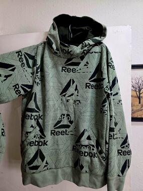 Reebok Sage Green Logo Hoodie
